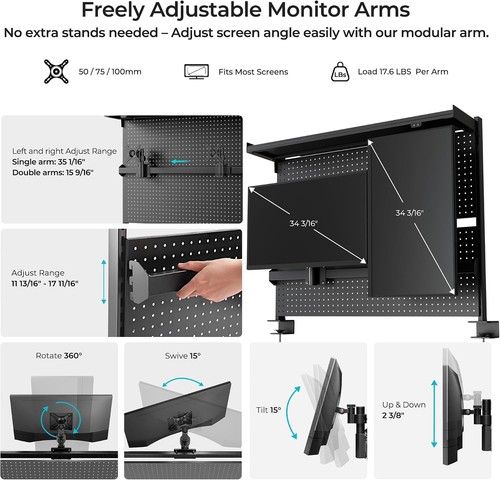 Adjustable monitor arms for - adjustable,